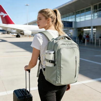suwasp Large Travel Backpack for Women Men Mochila Airline Approved Carry On Personal Item Backpack Bag Frontier Airlines Personal Item Travel Bag Flight Approved Luggage Backpack - Green - color: Grey Green, size: Large