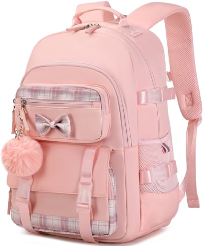 Hey Yoo Cute School Backpack for Girls Backpack for School Bag Bookbag Teen Girl Backpacks for Girls Teens (Pink) - color: Pink