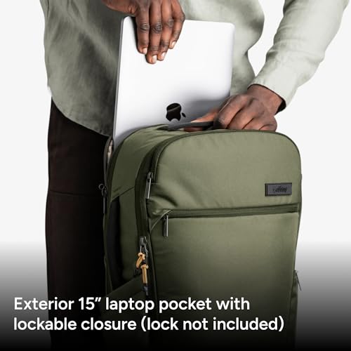 Halfday Roamer All-in-One Travel Backpack: 15” Laptop Compartment, Built-In Shoe/Laundry Pouch (Magnetic Sternum Strap, Padded Shoulder Support), Weekend & Business Trip Carry-on Bag, Olive - color: Olive