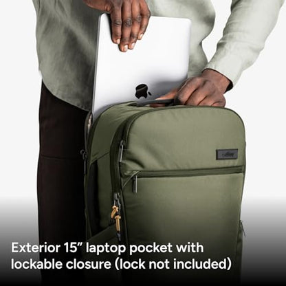 Halfday Roamer All-in-One Travel Backpack: 15” Laptop Compartment, Built-In Shoe/Laundry Pouch (Magnetic Sternum Strap, Padded Shoulder Support), Weekend & Business Trip Carry-on Bag, Olive - color: Olive