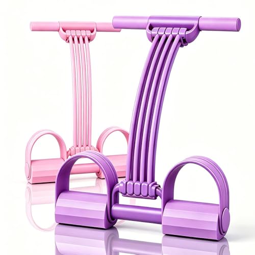 Pedal Resistance Band with Handles, 2026 Upgrade 8 Tube Elastic Foot Pedal Puller Bands, Exercise Fitness Bands for Full Body Workout, Abdomen, Waist, Arms, Legs Stretching Training - color: 2 PCS