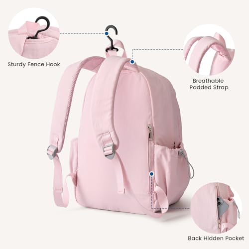 G4Free 20L Pickleball Bag for Women, Pickleball Paddle Backpack with Fence Hook, Work Travle Bag with 15" Laptop Compartment-Pink - color: Pink