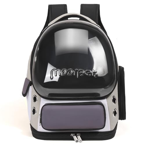 Cat Bubble Backpack Carrier, TSA Airline Approved Pet Travel Bag for Small Medium Dogs, Clear Hiking Camping Backpack for Cats, Kitten and Puppy up to 18 lbs, Gray Bubble - color: Gray Bubble
