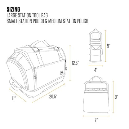 Carhartt Mens Station Tool Bag W/Adjustable Shoulder Straps, Durable, Water-Resistant Tool Organizer, Large Tool Bag - style: Large Tool Bag