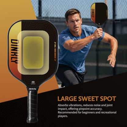Pickleball Paddles Set of 2/4- USAPA Approved Graphite/Fiberglass Pickleball Racket, 2 Pickleball Rackets, 4 Balls and 1 Portable Carry Bag, Aesthetic Pickle Ball Set for Men Women Beginners - color: 2 Amber Glow | Grey | Graphite
