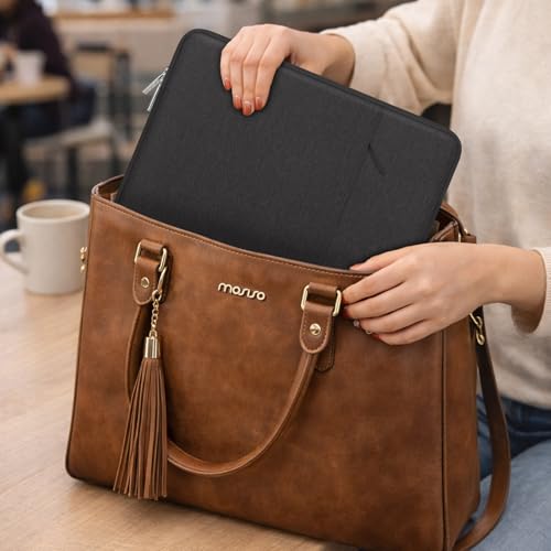 MOSISO Laptop Case 15 inch, 15 inch Laptop Sleeve Compatible with MacBook Air M5 A3448 M4 A3241 M3 A3114 M2 A2941 2026-2023, Dell XPS, Polyester Vertical Computer Sleeve Bag with Pocket, Black - color: Black, size: 15 inch