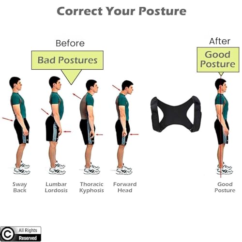 Adjustable Posture Corrector Brace for Men Universal Fit Upper Back, Shoulder & Clavicle Support, Helps Improve Posture & Relieve Neck, Shoulder & Back Pain (Patented Design)