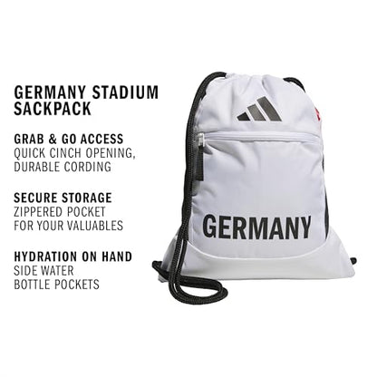 adidas Stadium Sackpack – Drawstring Backpack for Sports, Small Gym Bag, 13L - color: Germany