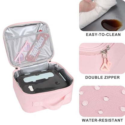Phaoullzon Teen Girls School Backpack with Lunch Box for Boys, College Aesthetic Laptop Bookbag for Women,Pink - color: Pink