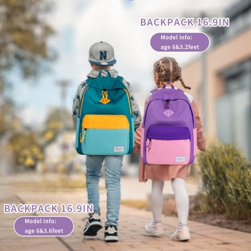 Chase Chic Kids Backpack for Girls - 17 inch School Backpacks for Toddler Fits 6 to 12 Years Old - Lightweight Water Resistant Preschool Bookbag for Travel Daycare (Purple Pink) - color: Light Purple&pink