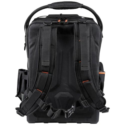 Klein Tools 55665 Ironworker/Welder Backpack, 27 Pockets, Black/Orange