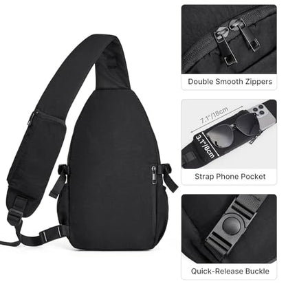 G4Free RFID Blocking Sling Bag for Men Women, Crossbody Bags Hiking Travel - color: Black