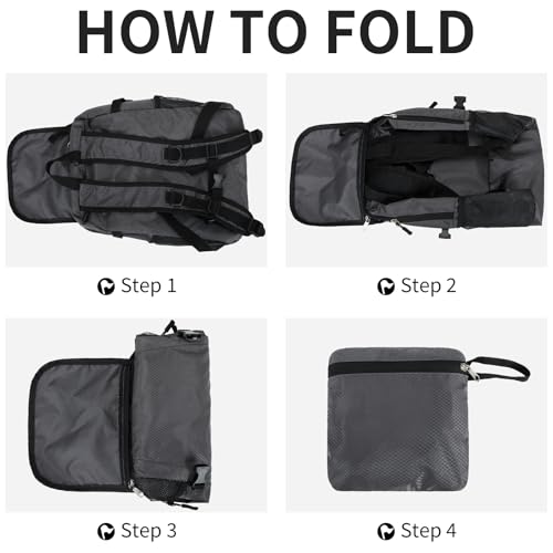 Small Hiking Backpack Travel Lightweight Hiking Packable Daypack Water-Resistant Foldable Backpacks 15L for Travel Women Men Camping (Grey) - color: Grey, size: 15L