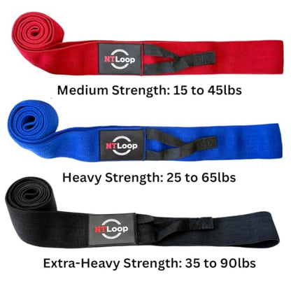 Long Fabric Resistance Band with Door Anchor - Full Body Resistance Band for Working Out and Physical Therapy - Heavy Strength Exercise Band