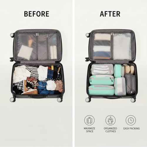 3 Set Compression Packing Cubes for Travel, Travel Bags Luggage Organizers Travel Essentials Compression Cubes for Carry on Suitcases