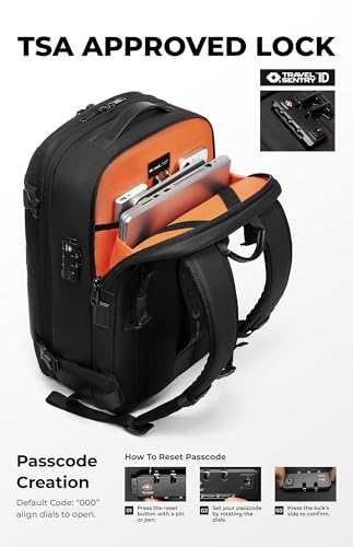 AirVault Vacuum Seal Travel Backpack 60L with Expandable HyperSeal Air Compression Vacuum System Water Resistant TSA Lock (Vacuum Pump Included, Black, 60L) - color: Black