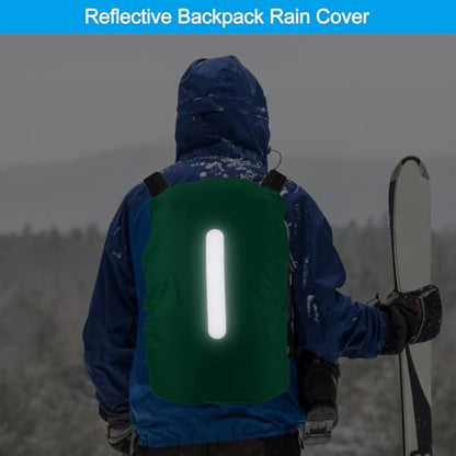 PATIKIL Waterproof Backpack Rain Cover, Non-Slip Backpack Cover with Vertical Reflective Strap Stay Dry for Hiking, Camping, Hunting - color: Dark Green, size: XX-Large