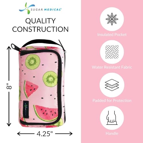 Sugar Medical Insulated Insulin Pen Case Organizer with Ice Pack - color: Watermelon