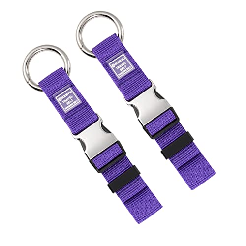 2PCS Heavy Duty Add a Bag Luggage Strap Jacket Gripper,Carry-on Baggage Suitcase Straps Belts Travel Accessories-Purple - color: Purple