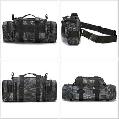 Deployment Bag Waist Tactical Pack Small Sling Pack Hand Carry Handlebar Bag (Military Green) - color: Military Green