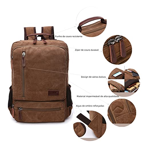 Executive Canvas Backpack for Heavy Duty Notebook Travel, green