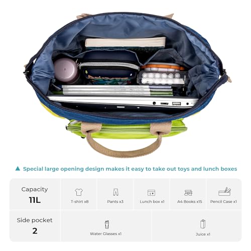CLUCI Toddler Backpack For Boys, Toddler School Backpack For School & Travel, Small Kids Child Backpacks - color: Yellow Blue and Green