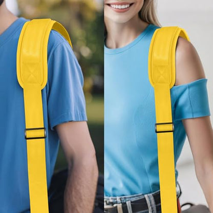 ZINZ 74" Shoulder Strap with Fixed Pad and Dual Balanced Buckles，Yellow - color: Yellow