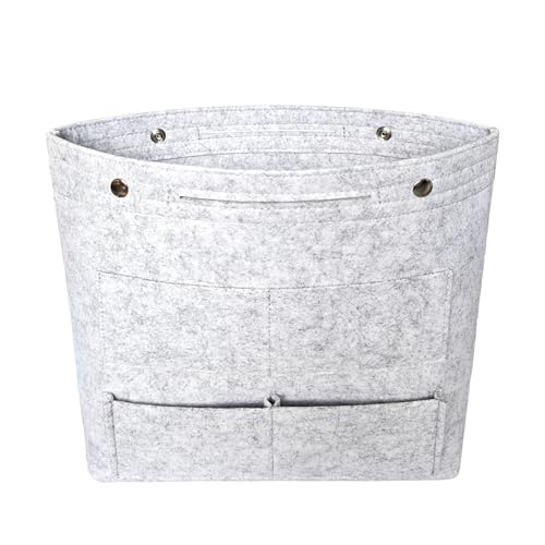Vercord Extra Tall Felt Bag Organizer Vertical Height Design for Deep Tote and Backpack Bags Light Grey - color: Light Grey
