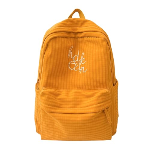 Stylish Lightweight Minimalist Black Backpack in 5 Tones, Durable Spacious Casual Daypack for New Term Gift (yellow,Small) - color: Yellow, size: Small
