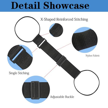 6PCS Multi Use Strong Adjustable Luggage Connector Straps, Add a Bag Easy to Travel Suitcase Elastic Strap Belt for Secure Stacking, Hands-Free Travel & Bag Attachment (Black) - color: 6black