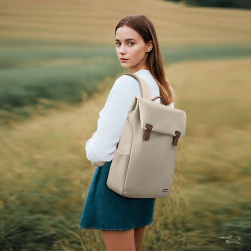 GOLF QUALITYWomen Laptop Backpack Computer Backpacks Carry On Waterproof backpack Fits 15.6Inch Notebook Travel Commute College (Apricot) - color: Elegant Apricot, size: 15.6 Inch