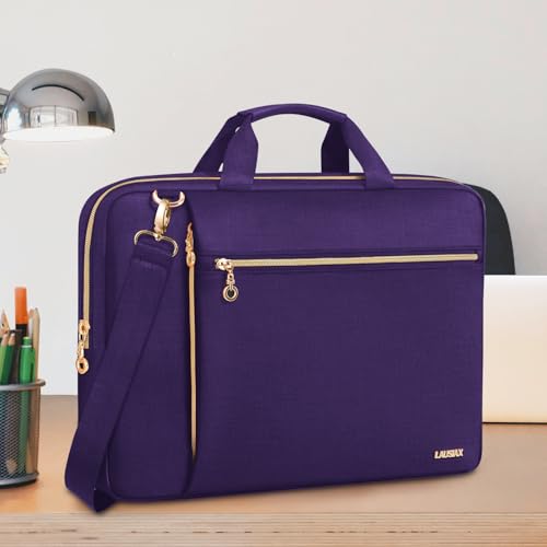 Laptop Case Bag Women Men Computer Sleeve Compatible with MacBook/Dell/HP/Acer/ASUS/LG, Waterproof Shoulder Carrying Briefcase, Violet, 17-17.3 Inch - color: Violet, size: 17.3 inch