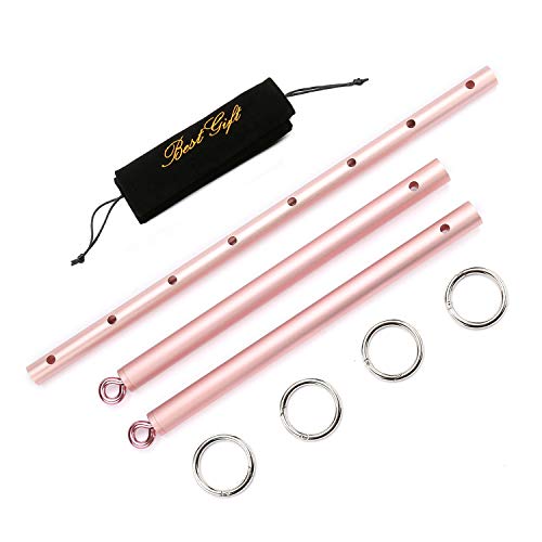 2026 Upgraded Heavy Duty Expandable Spreader Bar – Adjustable PU Straps for Pilates, Yoga - style: Rose+Black