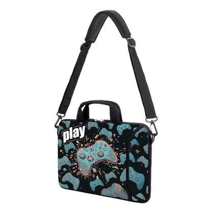 AMARY 15.4" 15.6" laptop sleeve adjustable shoulder strap with handle accessory pocket for men women (Games-1) - color: Games-1