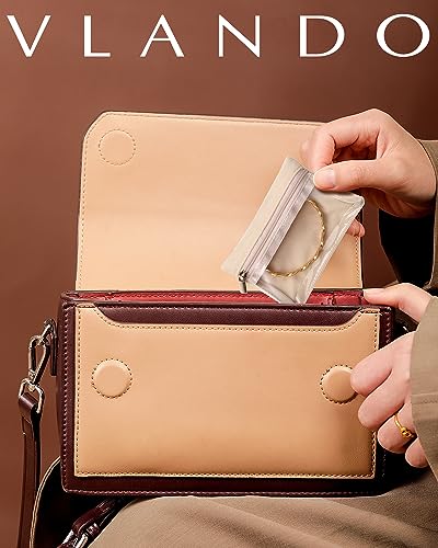 VLANDO 12 Pcs Travel Jewelry Organizer Velvet Jewelry Pouch with Zipper Clear Travel Jewelry Bag for Travel Business Trip Mother‘s Day Gift for Mom Wife Women - color: A.12 PCS