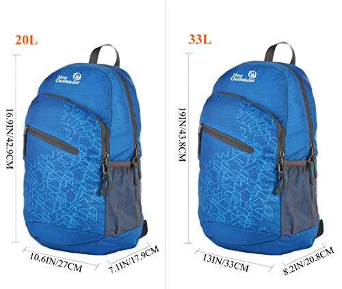 Outlander Packable Handy Lightweight Travel Hiking Backpack Daypack-Dark Blue-L - color: Dark Blue, size: 33L