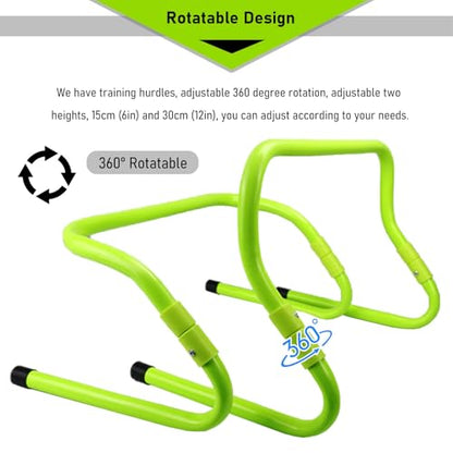 SRNSAEB Kids Adjustable Hurdle 20 15 10 8 6 5 Pcs, Rotatable Pediatric Hurdles with Portable Carry Strap, Park/Backyard/Home Agility Training Equipment Hurdle Set for Students/Preschoolers(5pcs) - size: 5pcs