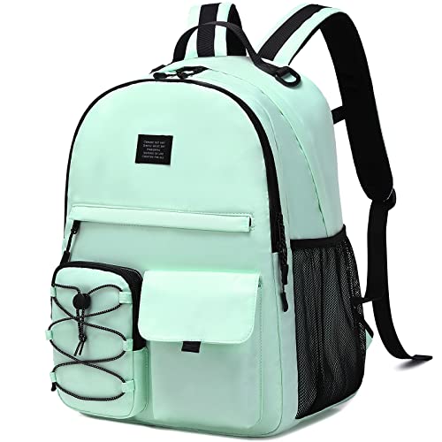 Lohol Casual Backpack for Teen Boys Girls, Stylish Daypack with Anti Theft Pocket for School, Work, or Travel (Light Green) - color: Light Green