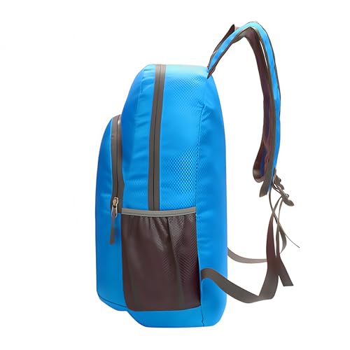 MounTop Outdoor Lightweight Foldable Water Resistant Backpack for Travel Hiking Riding - color: Blue