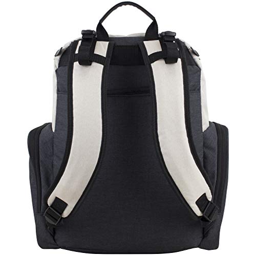 BODHI Baby Tech Top Loader Diaper Bag Backpack with removable changing pad, Unisex, for Moms and Dads - Oatmeal/Black Combo Chambray - color: Oatmeal Black Combo Chambray