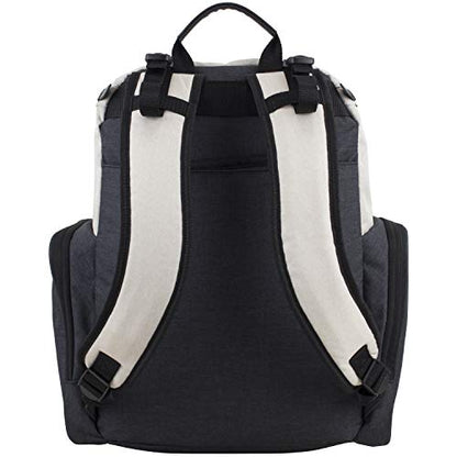 BODHI Baby Tech Top Loader Diaper Bag Backpack with removable changing pad, Unisex, for Moms and Dads - Oatmeal/Black Combo Chambray - color: Oatmeal Black Combo Chambray