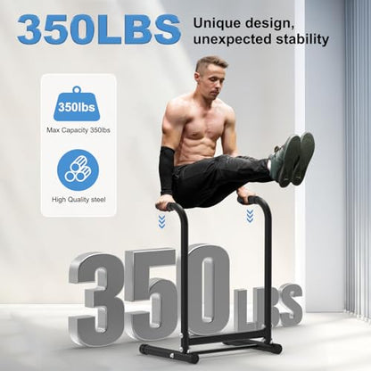 RELIFE REBUILD YOUR LIFE Dip Station Functional Heavy Duty Dip Stands Fitness Workout Dip bar Station Stabilizer Parallette Push Up Stand - color: Black-02