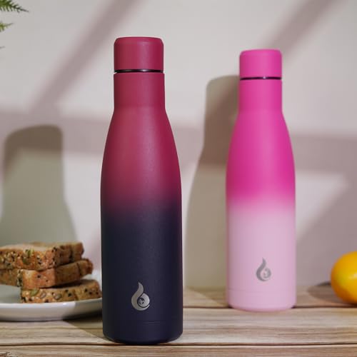 BJPKPK 12 oz Small Water Bottle, Reusable Insulated Stainless Steel Flask - color: Cherry, size: 12 Ounces