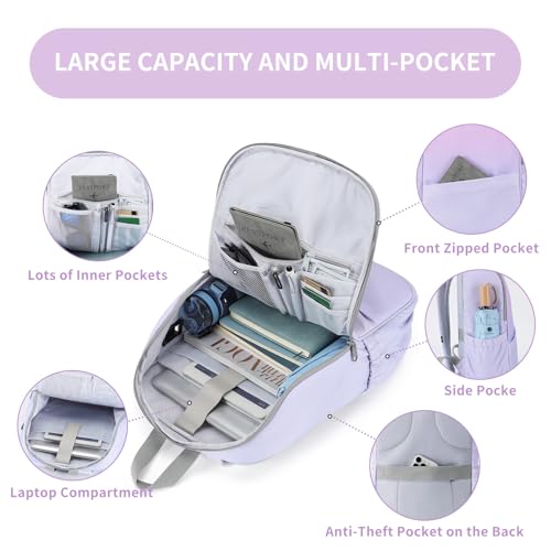 MAXTOP Deep Storage Laptop Backpack Business Anti-theft Backpacks[Water Resistant] College Computer Bookbag Fits 16 Inch Laptop - color: Pink Purple, size: 15.6 inch, style: Daypack Backpacks
