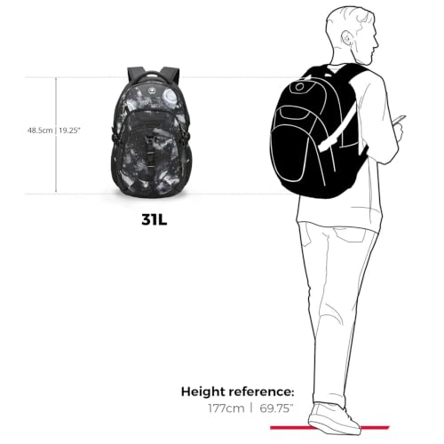 Swissdigital Design Laptop Backpack for Men with USB Charging Port SD803-98 - color: Starry Sky