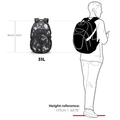 Swissdigital Design Laptop Backpack for Men with USB Charging Port SD803-98 - color: Starry Sky