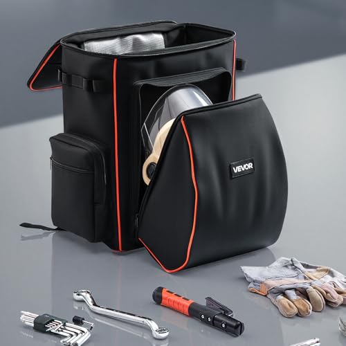 VEVOR Welding Backpack, 35.6L Welder Backpack for Tools and Helmet, 600D Polyester Extreme Gear Pack with Helmet Catch Bag, Multi-Purpose Gear Storage Bag for Welding, Outdoor Camping, Mountaineering - style: 600D Polyester-1