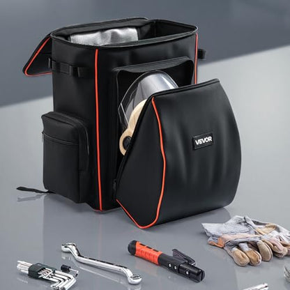VEVOR Welding Backpack, 35.6L Welder Backpack for Tools and Helmet, 600D Polyester Extreme Gear Pack with Helmet Catch Bag, Multi-Purpose Gear Storage Bag for Welding, Outdoor Camping, Mountaineering - style: 600D Polyester-1