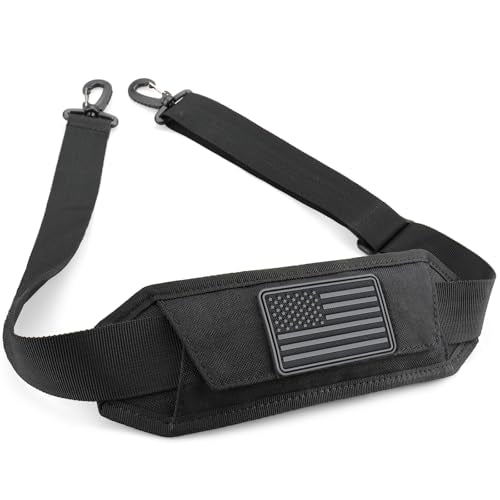 WYNEX Shoulder Strap Pad for Tactical Pouch, Universal Bag Strap with Detachable Thick Pad Single Shoulder Straps Replacement - color: Black, size: 1.5“ Strap