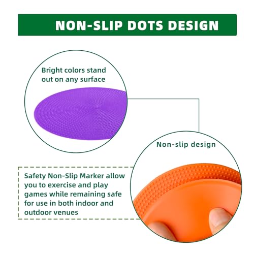 Spot Markers 4 Inch 9 Inch Non Slip Rubber Floor Markers Flat Field Cones Poly Dots for Soccer Basketball Sports Speed Agility Training and Drills - style: 9inch 18pcs